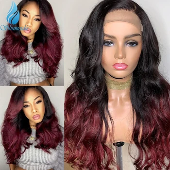 

Shumeida Ombre Color Lace Front Wig for Women Brazilian Remy Hair Middle Part Wigs 100% Human Hair Front Lace Wig with Baby Hair