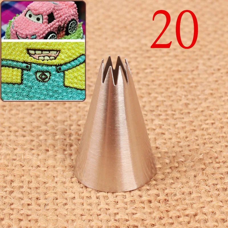 

#20 OpenStar tip Shell Rosette Zigzag Stainless steel Icing Piping Nozzles Pastry Tips For Cake Decorating Pastry Bake Tools