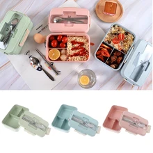 1 шт. контейнер для еды Bento Box подогреваемый детский ланчбокс для закусок Пшеничная солома Корейская герметичная Студенческая пластиковая коробка для еды