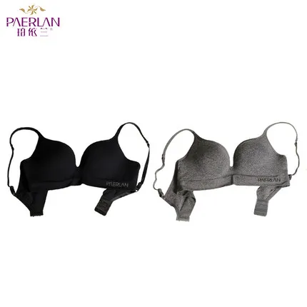 Black Grey PAERLAN 【вторая половина цены 】спортивный бюстгальтер с надписью спортивный пуш-ап топы фитнес бег нижнее белье бюстгальтер хлопок дамы спортивный жилет - Цвет: Black Grey