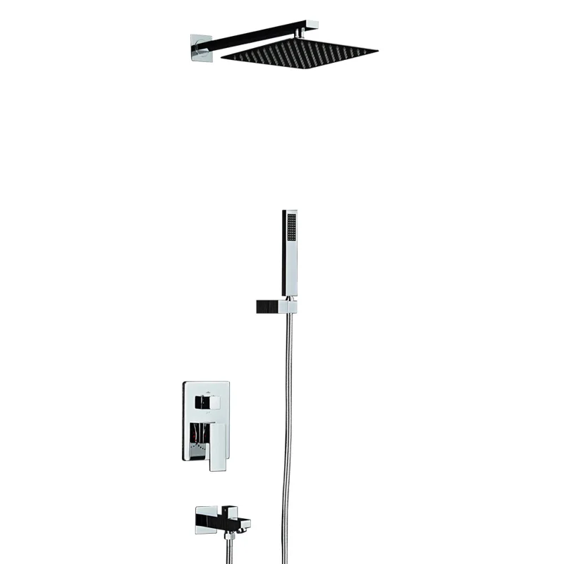 Beiluode квадратный хромированный смеситель для душа ванной комнаты дождевая