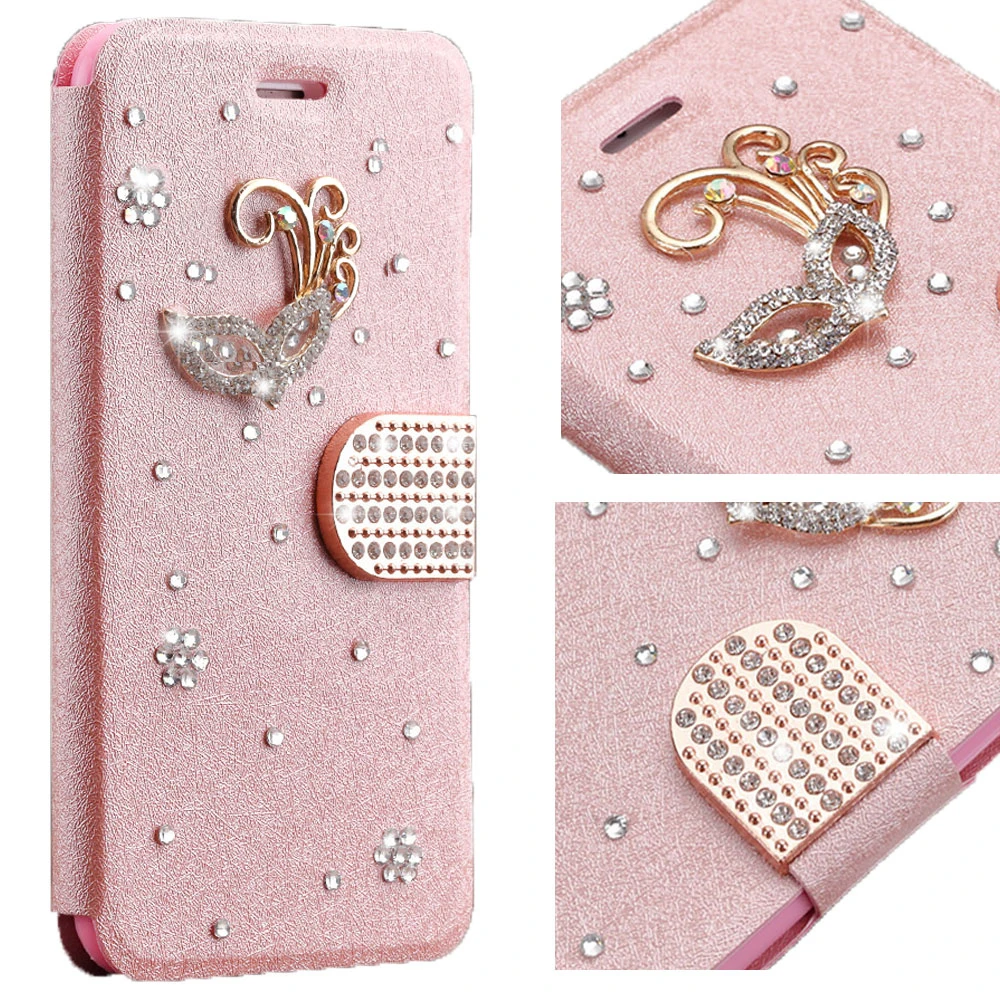 

Leather Bling Case for Iphone Xr 11 Pro Max Diamond Magnetic Wallet Cover for Iphone Xs Max 7 8 Plus X 6 6S S20 Ultra S10 S9 S8