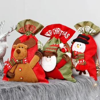 

Large Christmas Gift Bag Home Party Decoration candy Cookie Gift bags Santa Bag New Year Xmas kids gift bag party supplies Decor