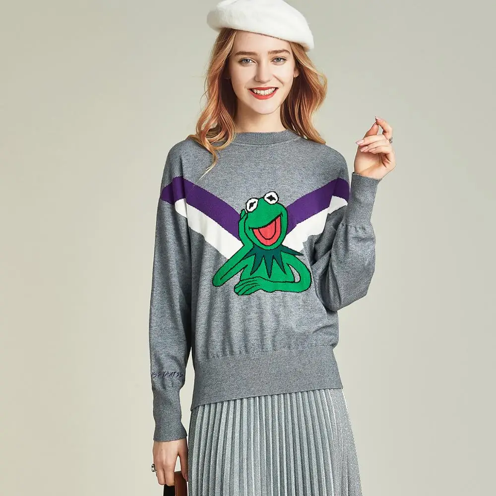 HAVVA Зима Новое поступление Модная европейская модель длинный рукав пуловер свитер верхняя одежда женская одежда M4589 - Цвет: Gray