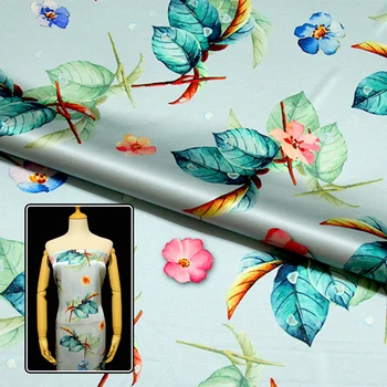 

Natural mulberry silk stretch satin fabric cloth 138 cm width 19 momme summer soft shirt women's spandex fabric for dress