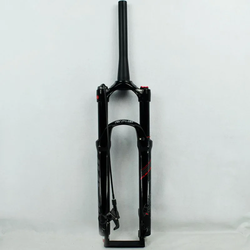 26RL Gloss Black Пневматическая амортизационная вилка Pasak Mtb 26 27,5 29 дюймов коническая трубка 1 1/8 1 1/2 Дисковая тормозная линия дистанционный гаситель вилки для горных велосипедов - Цвет: 26RL Gloss Black