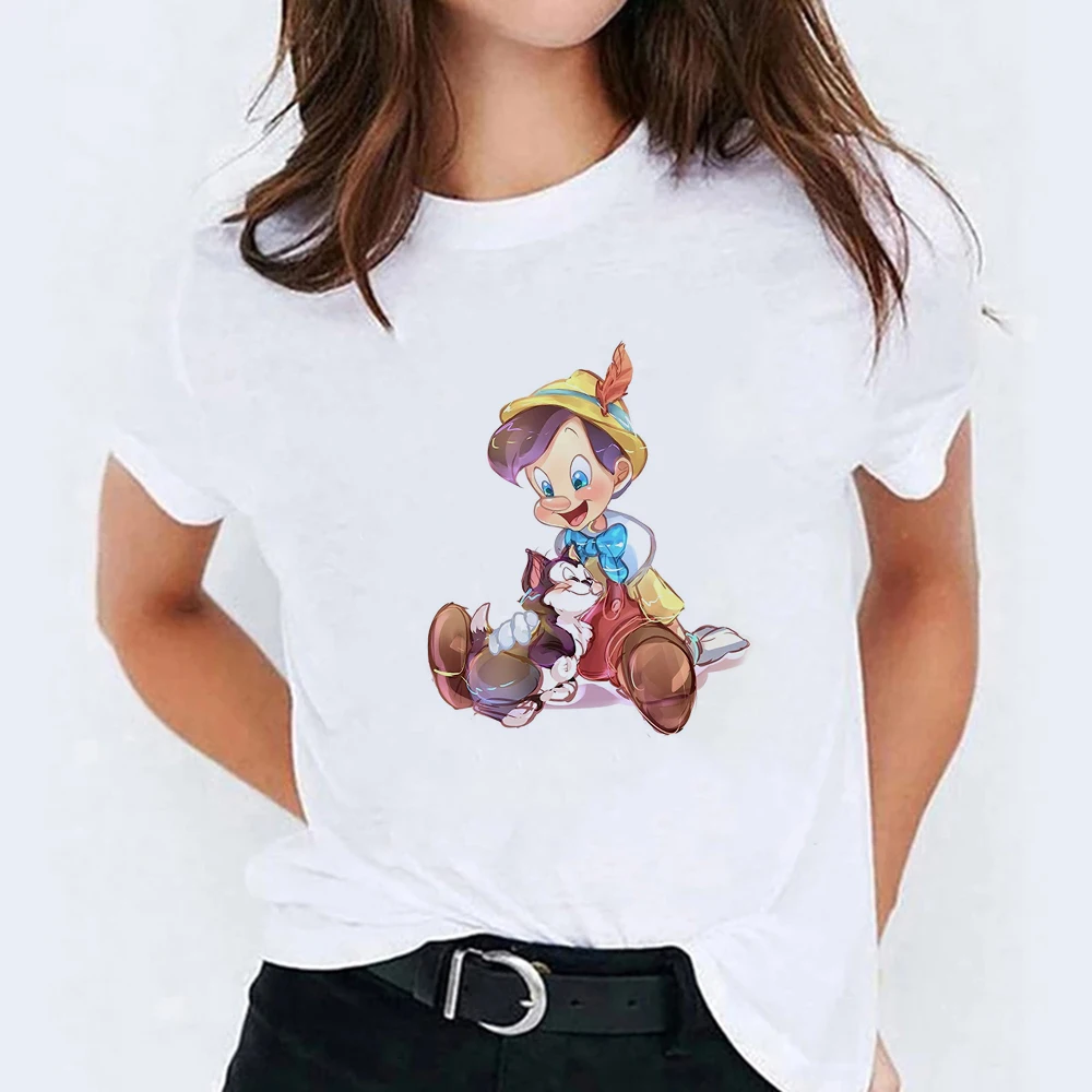 T-shirt à manches courtes imprimé chat Pinocchio pour femme, t-shirts  décontractés unisexes, Harajuku, esthétique, grande taille - AliExpress