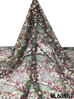 

BEAUTIFICAL lace fabric for nigerian wedding heavy sequins french laces tissu tulle embroidery lace african ML63N07