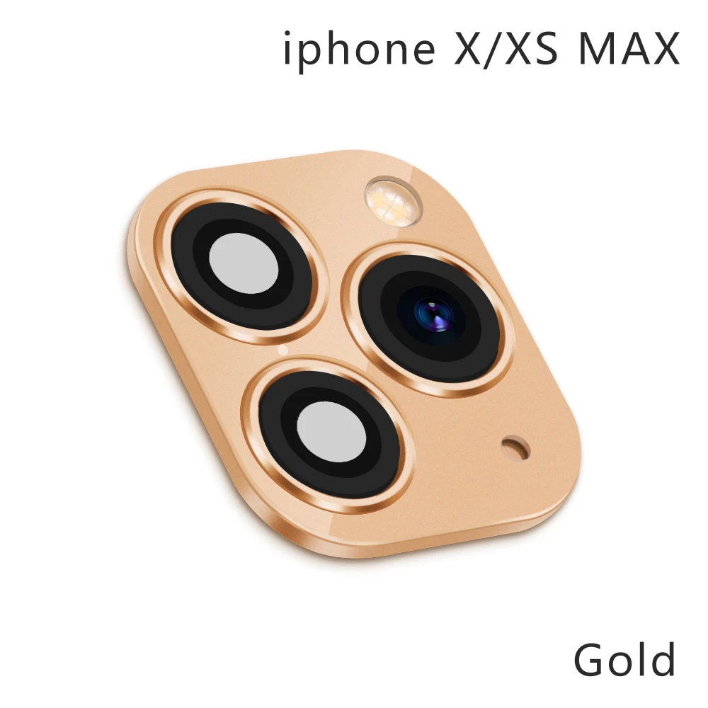 smartphone camera lens For iPhone XR X to iPhone 11 Pro Max Luxury Fake Camera Lens Sticker Seconds Change Cover Case Phone Upgrade Support Flash mobile micro lens Lenses