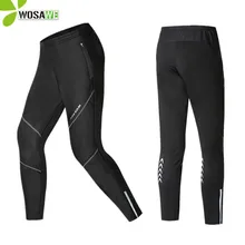 WOSAWE теплые штаны для велоспорта из искусственной кожи, зимние мужские тепловые флисовые штаны для велоспорта, светоотражающие спортивные штаны для велоспорта MTB