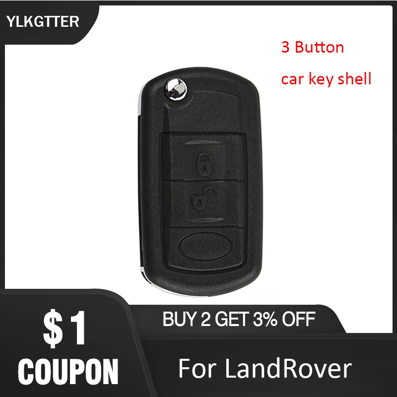 YLKGTTER 3 кнопочный чехол для автомобильного ключа LAND ROVER Range Rover Sport LR3 Discovery