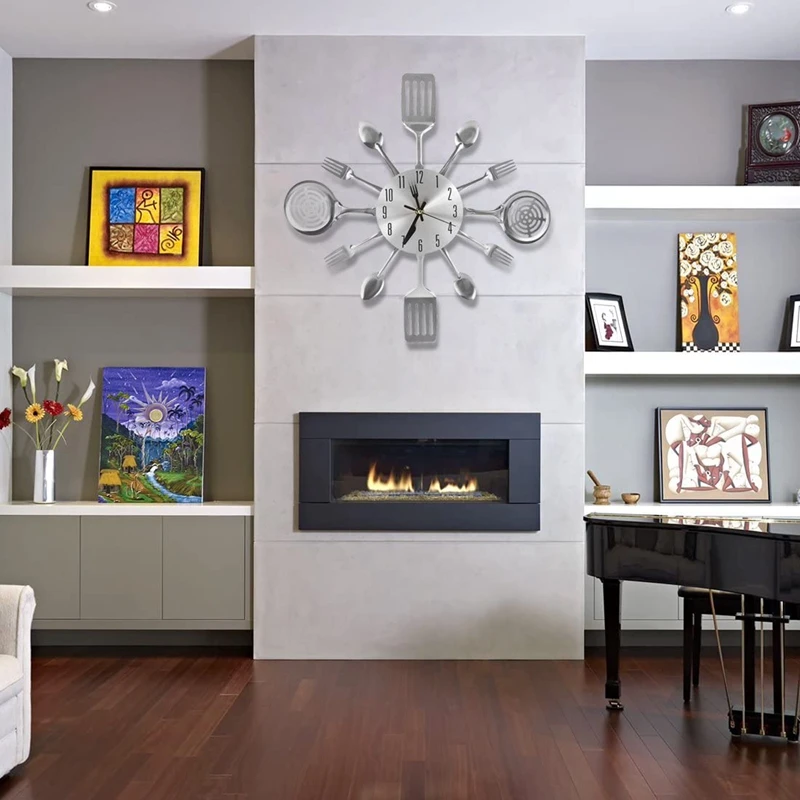 Large Kitchen Wall Clocks with Spoons and Forks Wall Clock Creativ Tableware Wall Clock wall clock