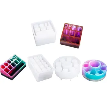 

DIY Crystal Epoxy Resin Mold Silicone Rectangular Square Round Lipstick Storage Box Mold Handmade Mirror Jewelry Making Tools