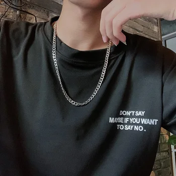 

Punk Hip Hop Harajuku Woman Necklace Cool Handsome Minimalist man Choker Street Retro Clavicle Chain Jewelry 2020 New Naszyjnik