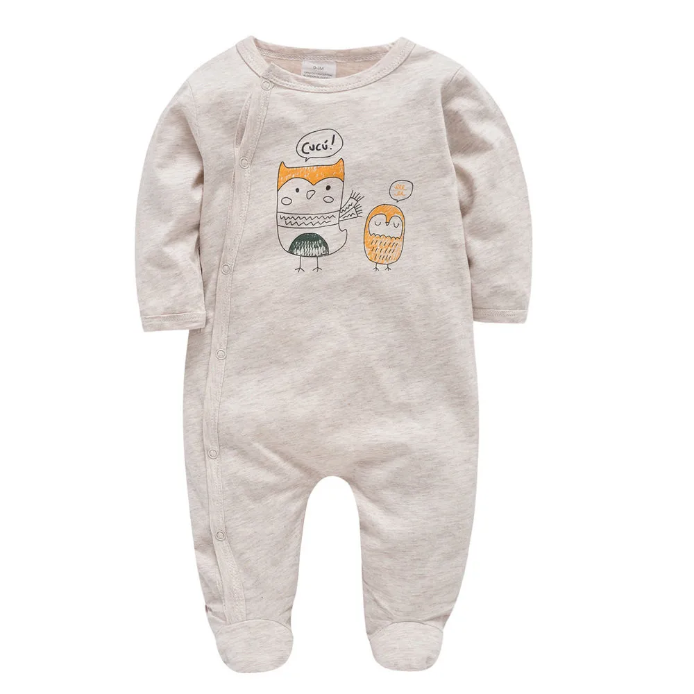 Пижама Honeyzone Baby Footie с длинным рукавом и принтом боди для младенцев Одежда
