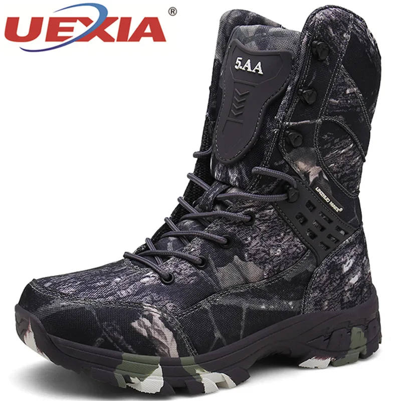 Najtaniej UEXIA 2020 zieleń wojskowa Tactical wojskowy kamuflaż pustynny High top Combat Outdoor Sport buty męskie buty obuwie Special Force