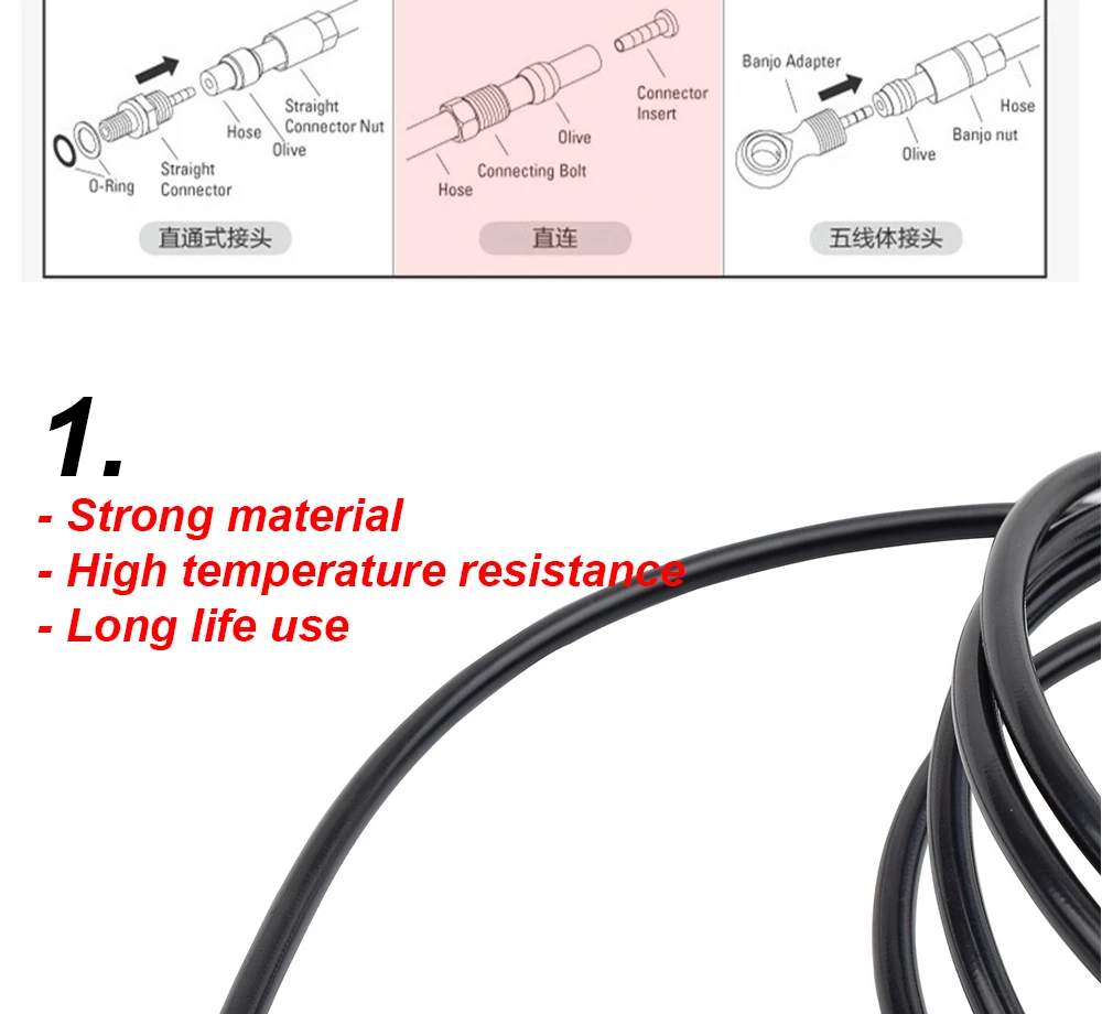 Durable 2.5m MTB Mountain Road Bike Bicycle Oil Brake Cable Needle Oliver Hydraulic Disc Brake Cable Set For SHIMANO SRAM MAGURA