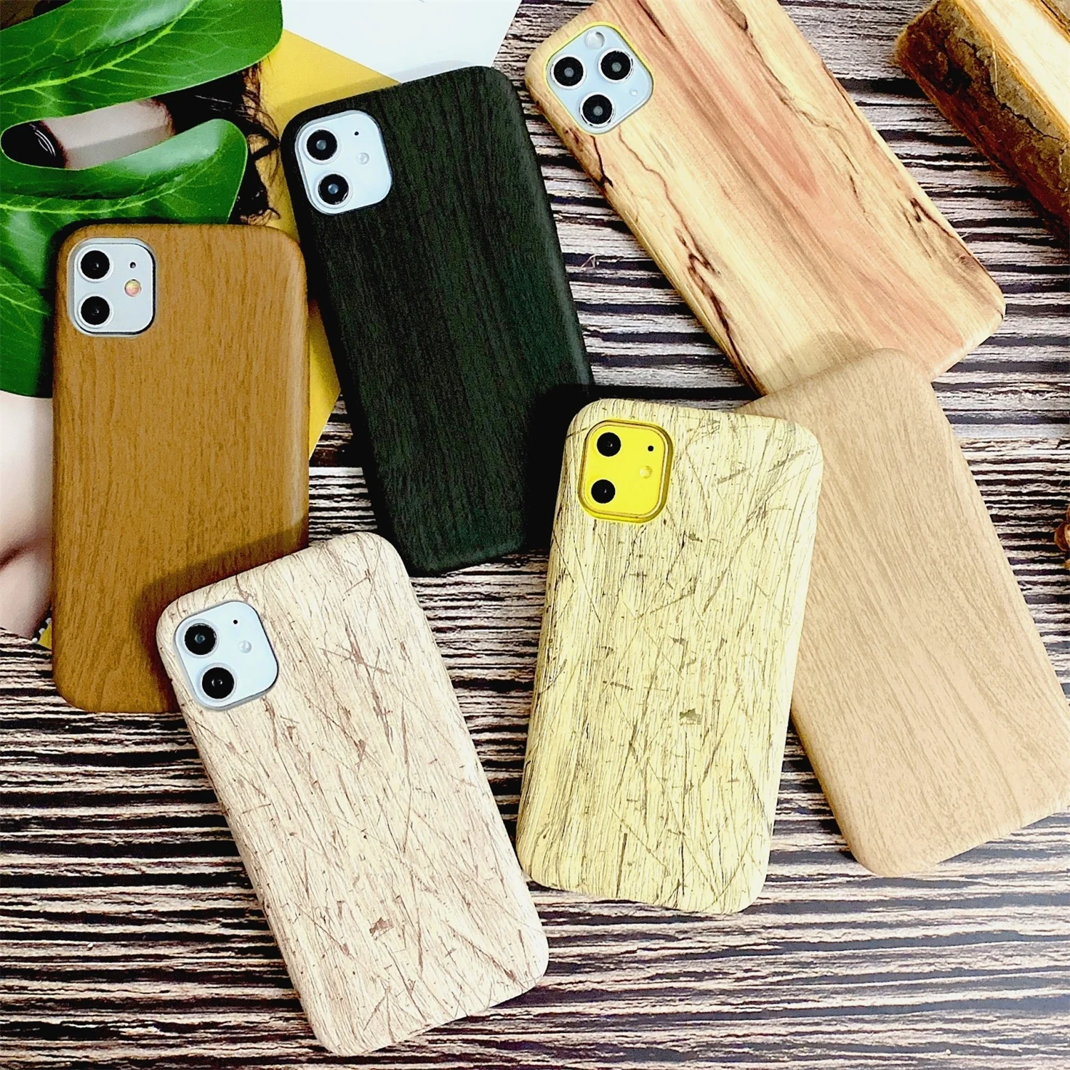 Чехол для телефона LISCN из искусственной кожи с текстурой древесины iphone 11 11Pro Max 6 7 8