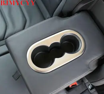 

BJMYCYY 1PCS Car rear central armrest stainless steel water beverage holder decoration sequins For Volkswagen Tiguan L 2017