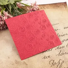 Plastik kabartma klasör gül çiçek Scrapbooking fotoğraf albümü kartı DIY plastik şablon kabartma kalıp
