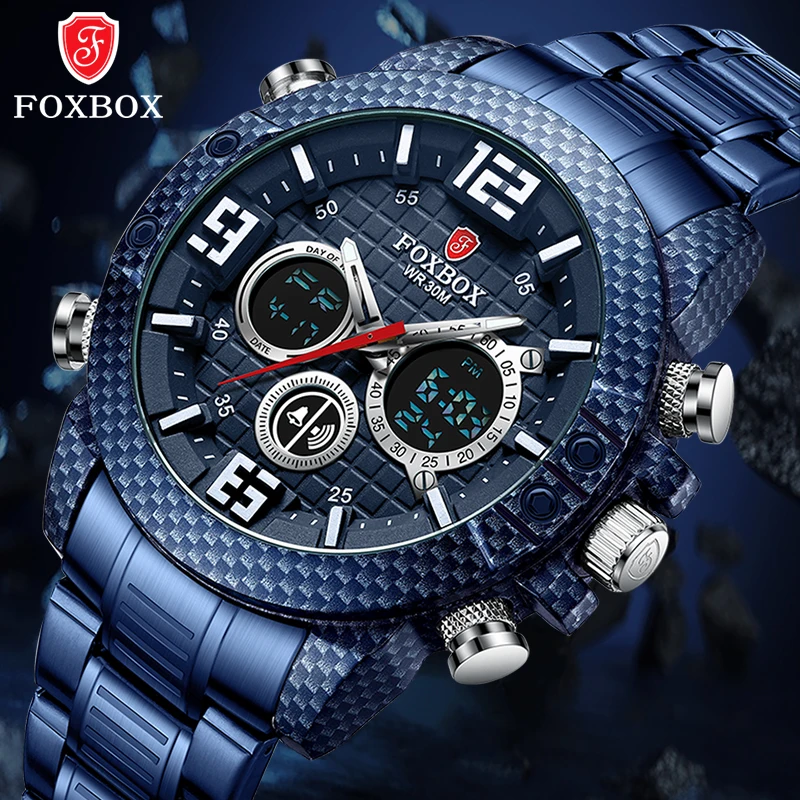 LIGE marca Foxbox cassa in fibra di carbonio Sport orologi da uomo orologio  da polso al quarzo di lusso superiore per uomo orologio digitale  impermeabile militare|Sports Watches| - AliExpress