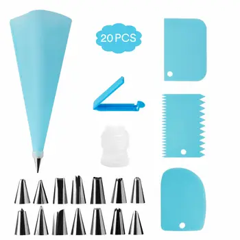 

20PCS Cake Baking Decorating Kit Home Kitchen Cream Flower DIY Tools Piping Tips Pastry Icing Bag Nozzles Tool Baking Supplies