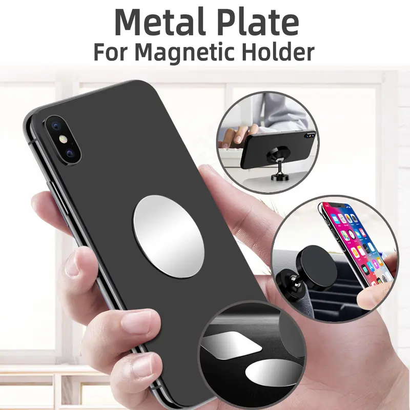 5PCS Car Phone Holder Metal Plate Magnetic Holder Round Square Sticker iron Sheet for Mobile Tablet Magnet Disk Desk Car Stand - Image 3