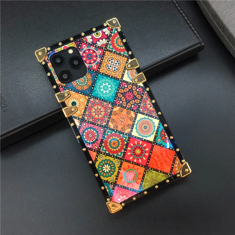 Color 2 Роскошные Лазерная сетка телефон крышка Винтаж квадратный чехол для samsung Galaxy Note 10 плюс S8 S9 S10 J4 J6 плюс A10S A20S A50 A70 M30S A7 - Цвет: Color 2