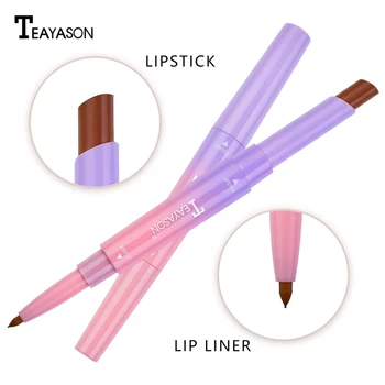 

TEAYASON 12 Colors Matte Lipstick Double Ended Long Lasting Wateproof Lipstick Cosmetics Nude Red Lips liner Pencil Makeup TSLM1