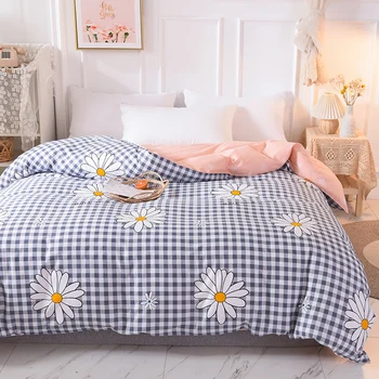 

2021 Popular Duvet Cover Plaid Stripes Quilt Cover 100% Cotton 150*200cm/180*220/200*230cm/220*240cm Size