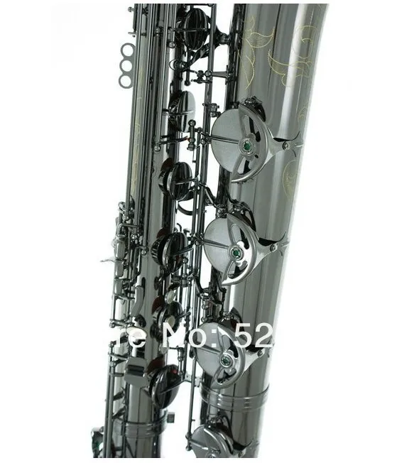 Professional Baritone Saxophone Brass Tube Unique Black Nickel Plated Surface Instrument With Case Mouthpiece