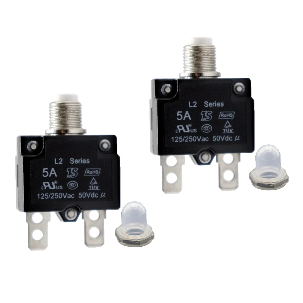 2x 5Amp Кнопка ручной сброс тепловой выключатель перегрузки|Аксессуары для