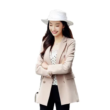 

Black blazers women apricot 4XL plus size slim tops 2019 autumn winter new korean long sleeve temperament blazers feminina LR588