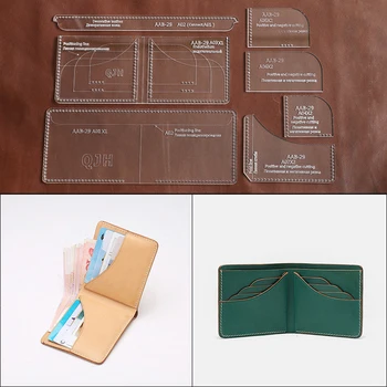 

Transparent Acrylic Short Wallet Coin Purse Mold Template DIY Leather Craft Tools Acrylic Template