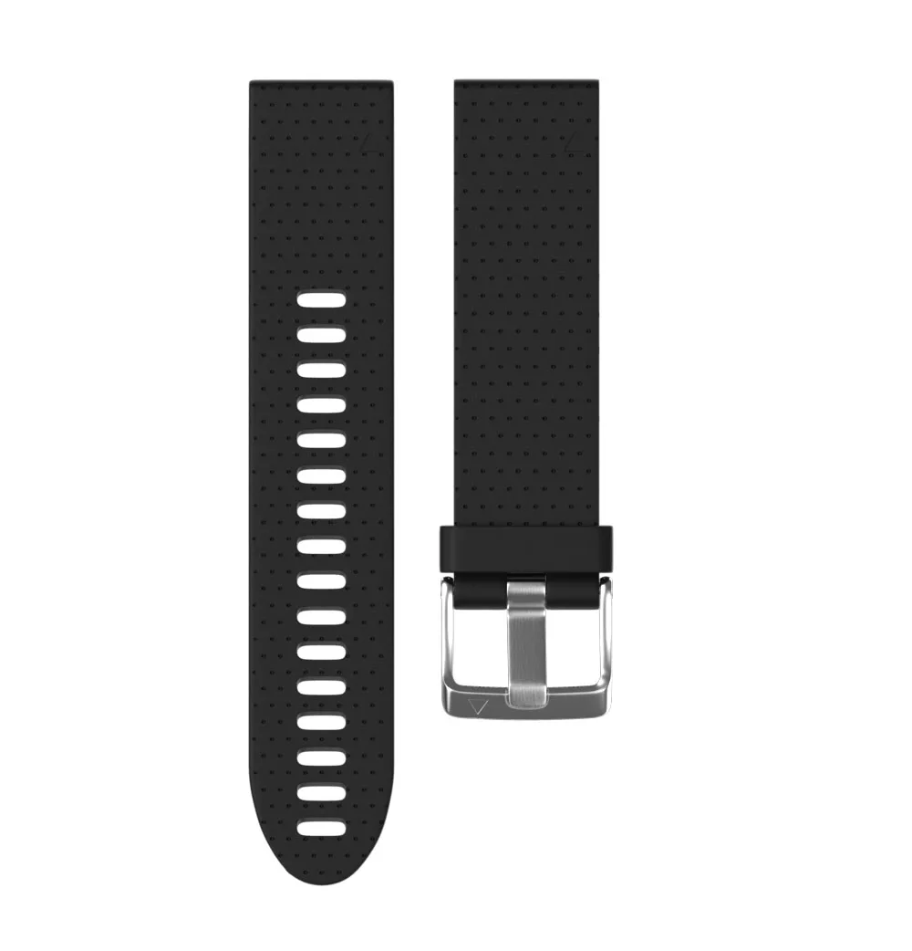 Ремешок для Garmin Fenix 5s ремешок для часов спортивные умные часы чистый цвет легко демонтировать 20 мм силиконовый ремешок для часов Черная/серебряная пряжка - Цвет: Black A