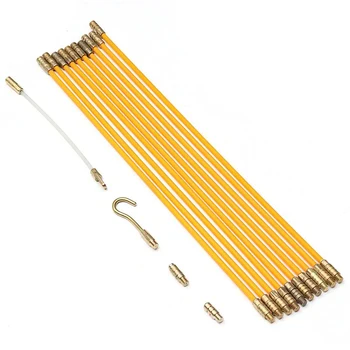 

10pcs/Set 4mm Fiberglass Cable Push Puller Running Cable Wire Kit Electrical Cable Push Puller Installing Rods Tool Fish Wire