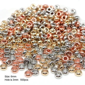 

CCB Beads Silver color Small round Loose Beads CCB Beading Jewelry Findings 6mm 500/1000pcs Spacer Needlework (not metal)