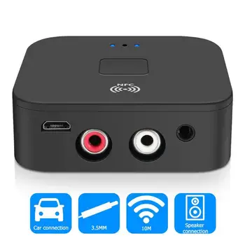 

B11 NFC Bluetooth 5.0 Music Player Receiver 3.5mm 2 RCA Connection Wireless Audio Hands-free Call Adapter for iPhone/Android