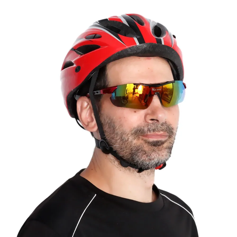 WEST BIKING Cycling Glasses Polarized Bike Bicycle Sunglasses 5 Lens Windproof Anti-fog With Mypia Frame Sport MTB Bike Glasses