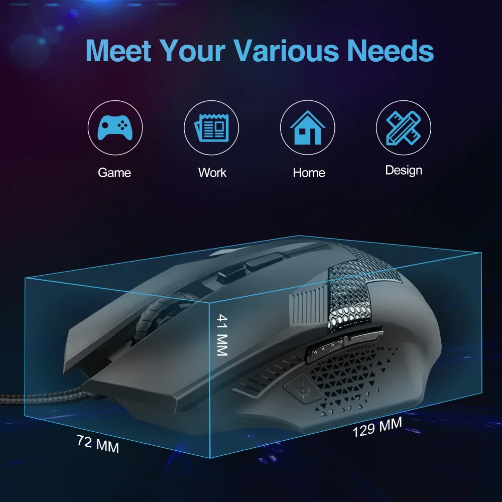Tecknet игровая мышь 7000 dpi профессиональная проводная мышь 8 dpi Регулировка 8 программируемых кнопок мышь для Xiaomi PC ноутбука