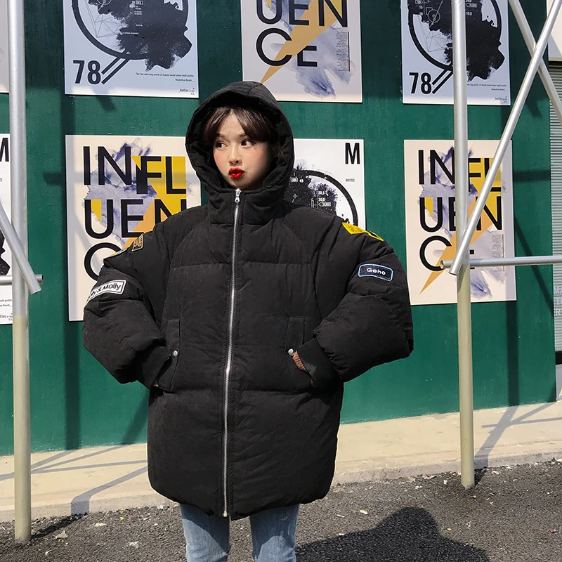 Короткое хлопковое пальто INS Super Fire для студентов в стиле Харадзюку, свободное плотное хлопковое пальто, хлопковая стеганая куртка# фотосессия