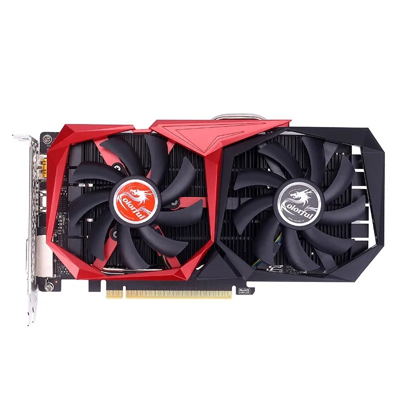 Двойные вентиляторы цветной GeForce GTX 1050Ti GP107 14nm 4 Гб 128bit GDDR5 6pin DVI + HDMI DP | Компьютеры и
