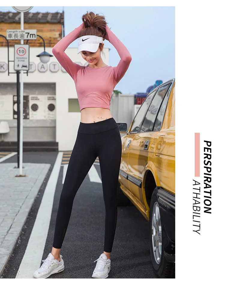 S-XL, 4 цвета, Женский бесшовный комплект для йоги, спортивные футболки с длинным рукавом+ бесшовные леггинсы, спортивная одежда для женщин, комплект для тренировок, спортзала