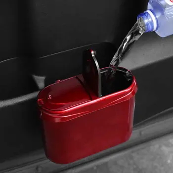 

Large Capacity Seatback Hanging Clip On Interior Accessories Double Flip Home For Side Door Car Trash Can Leakproof ABS Plastic