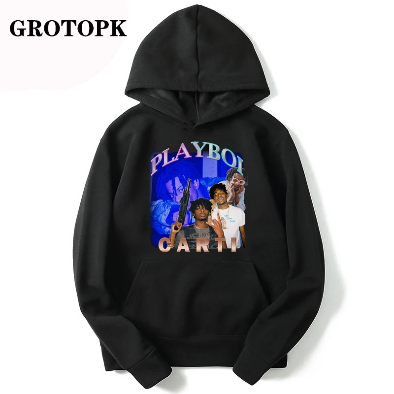 Повседневные мужские винтажные толстовки Playboi Carti классный графический принт