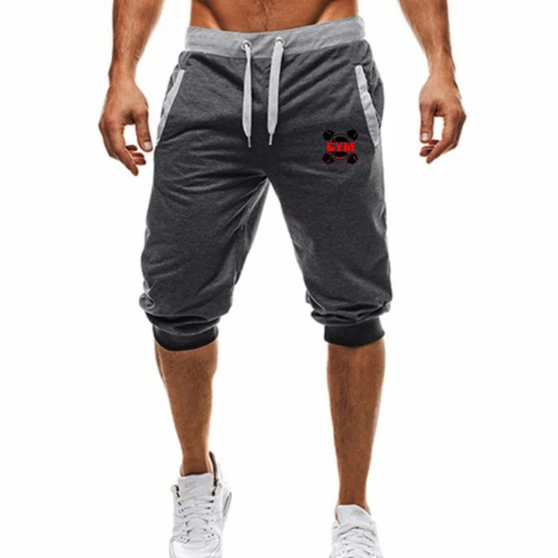 11 dark gray Новые модные мужские спортивные шорты, брюки, хлопковые спортивные штаны для бодибилдинга, фитнеса, шорты для бега, повседневные спортивные мужские шорты - Цвет: 11 dark gray