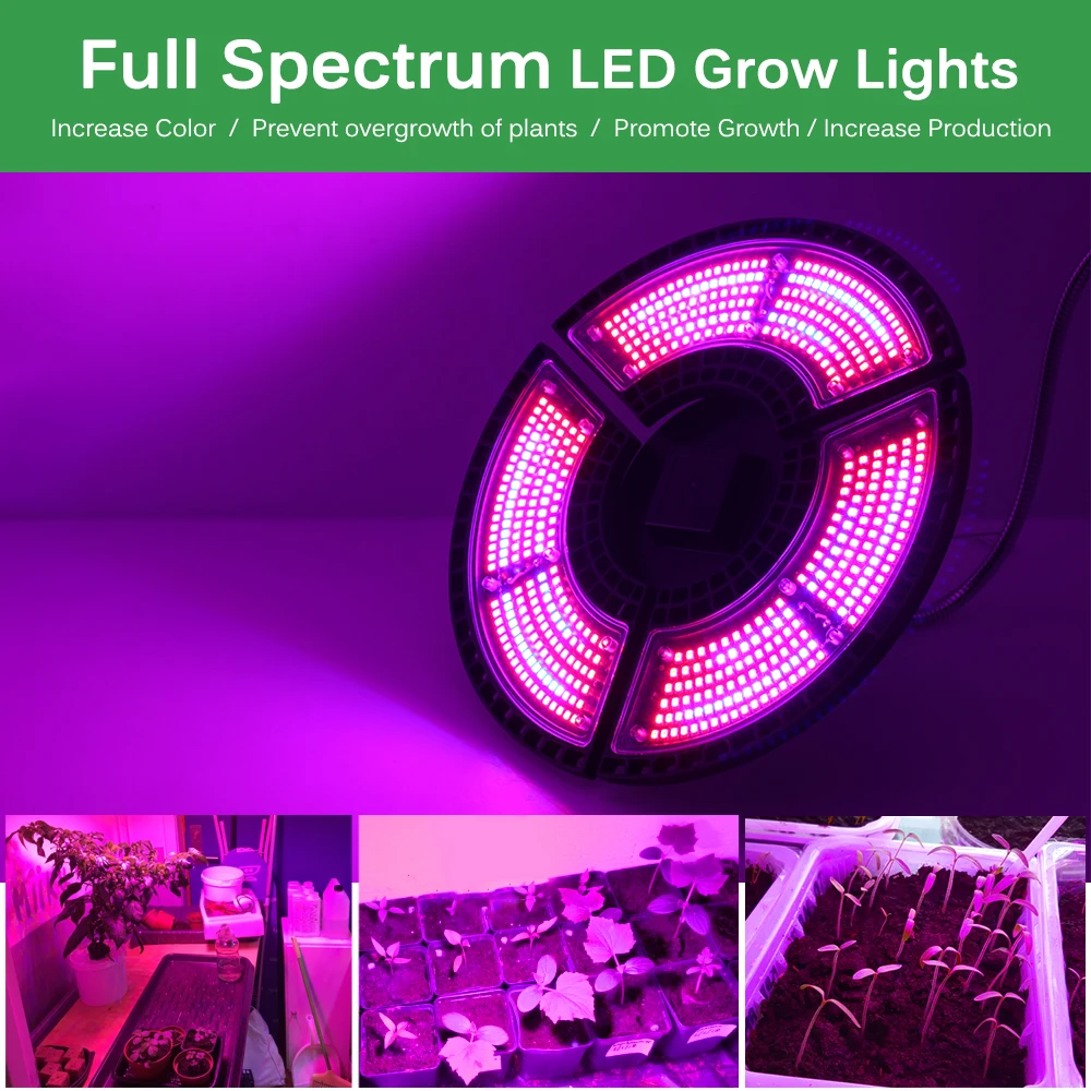 US $23.00 Indoor Grow Light E27 Full Spectrum Led Panel For Plants Grow Tent 200w 300w 400w 500w Phytolamp For Seedlings Flowers Growbox