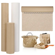 Grand rouleau de papier d'emballage cadeau Kraft brun nid d'abeille, pour fleurs, fête d'anniversaire, mariage, artisanat d'art fait à la main