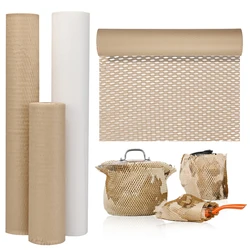 Large Roll Gift Wrapping Paper For Flowers Wedding Birthday Party Art Craft Handmade Honeycomb Brown Kraft Packaging Paper