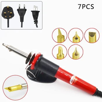 

Wood Carved Pyrography Electric Iron Tools Set For Engraving Craft Soldering Iron Pen 7Pcs of Set Wood Burning Kit Tools